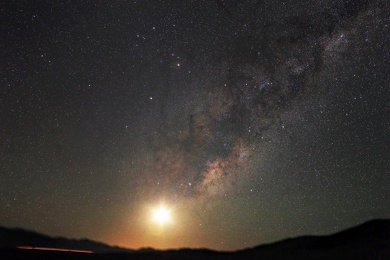 Milky Way and the Moon